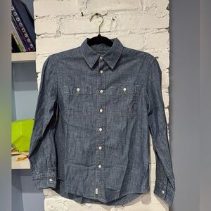 Polo Ralph Lauren‎ Size M 10-12 Boys Blue Chambray Button Front Pockets